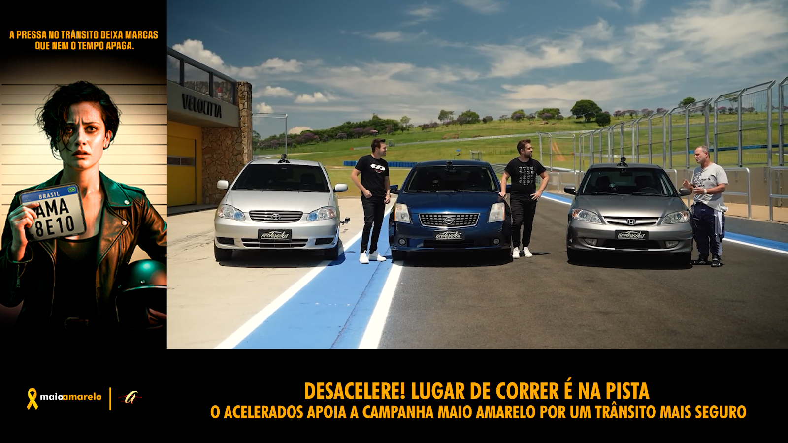 Acelerados lança campanha multiplataforma em apoio ao Maio Amarelo